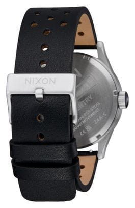 Montre NIXON Sentry Leather Chrome/Silver Sunray/Black