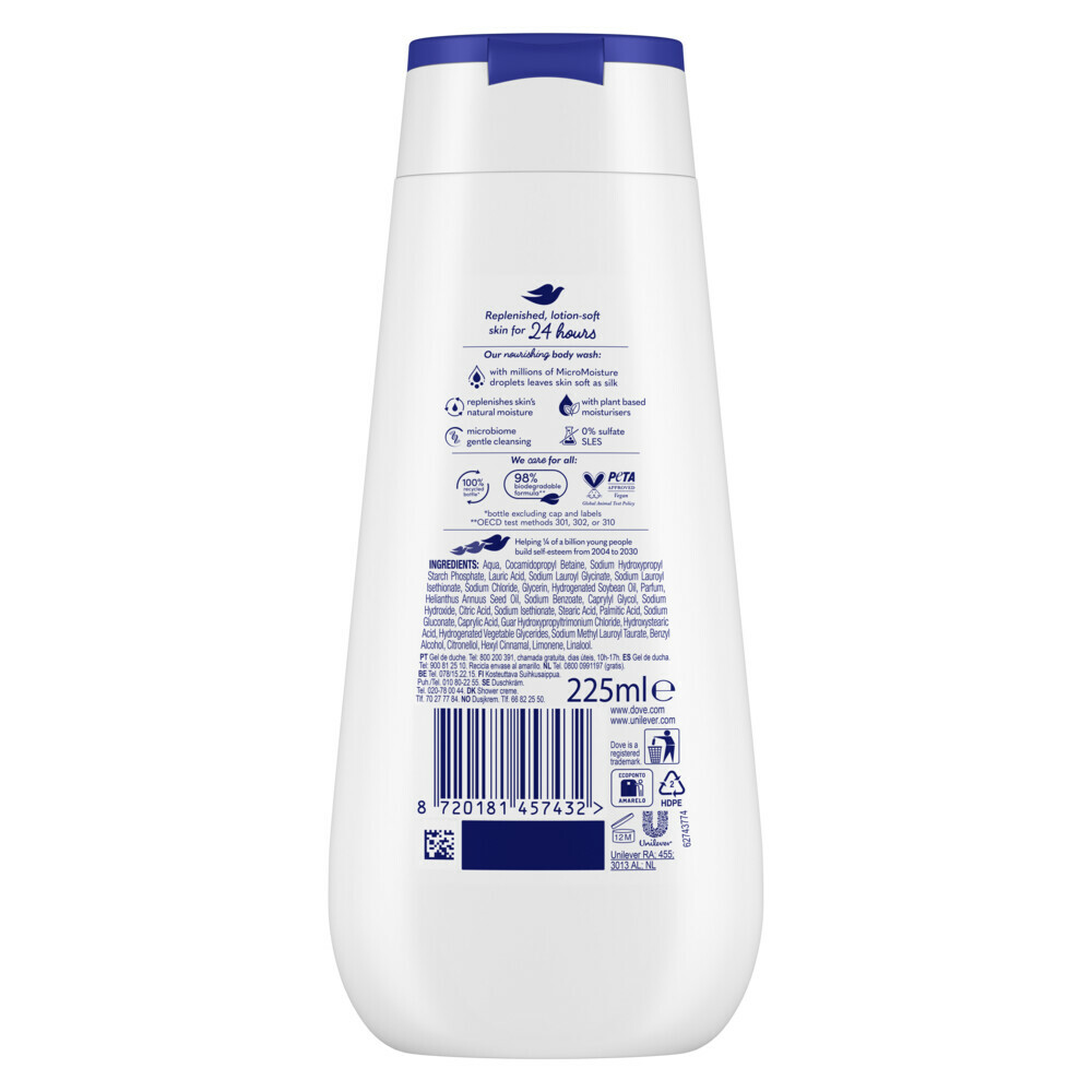 6x Dove Douchecrème Deeply Nourishing225 ml