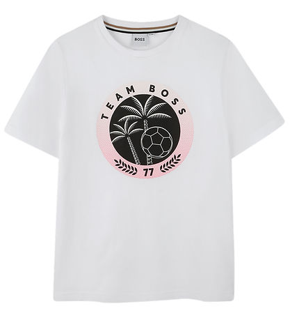 BOSS T-Shirt - Team BOSS - Weiß m. Print