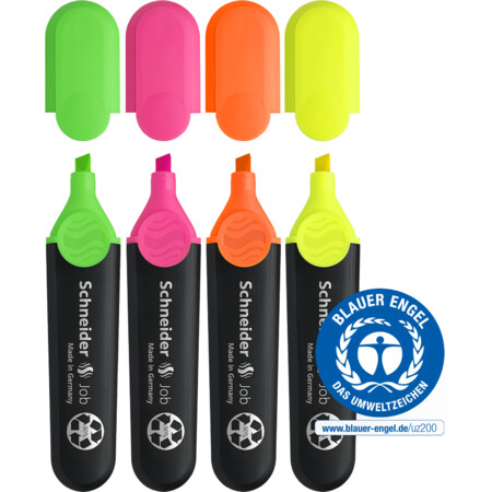Schneider Job 4er-Etui Textmarker - 1+5 mm