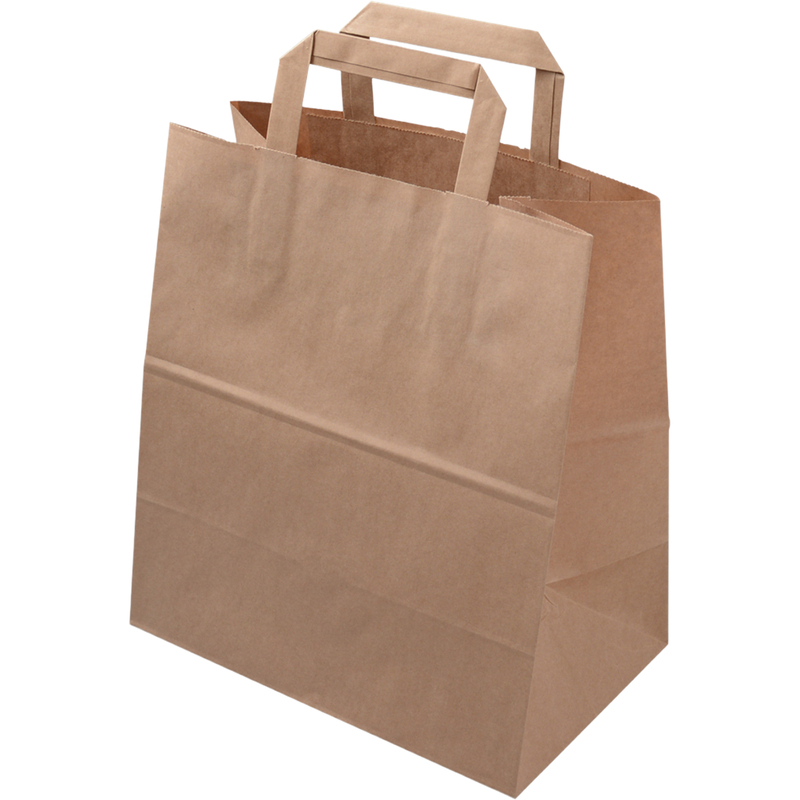 Elco Papiertragetaschen, braun, 26 x 29 x 16 cm, 50 Stück
