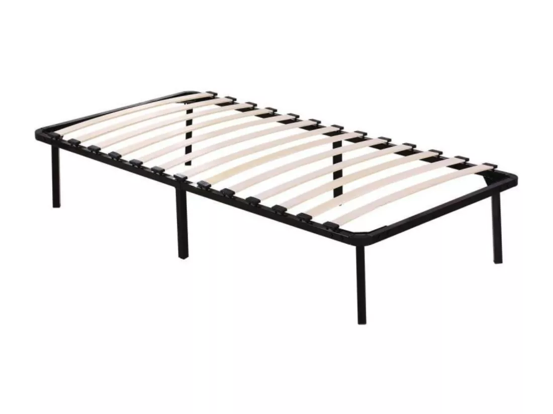 Sommier 70x190 cm Solide et Confortable Cadre à lattes 6 Pieds en Metal Montage Rapide 1,2 mm