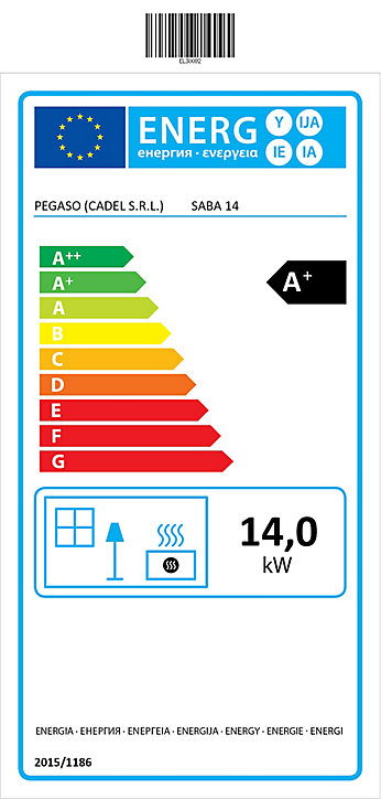 Poêle à pellet Pegaso Saba bordeaux 14 kW
