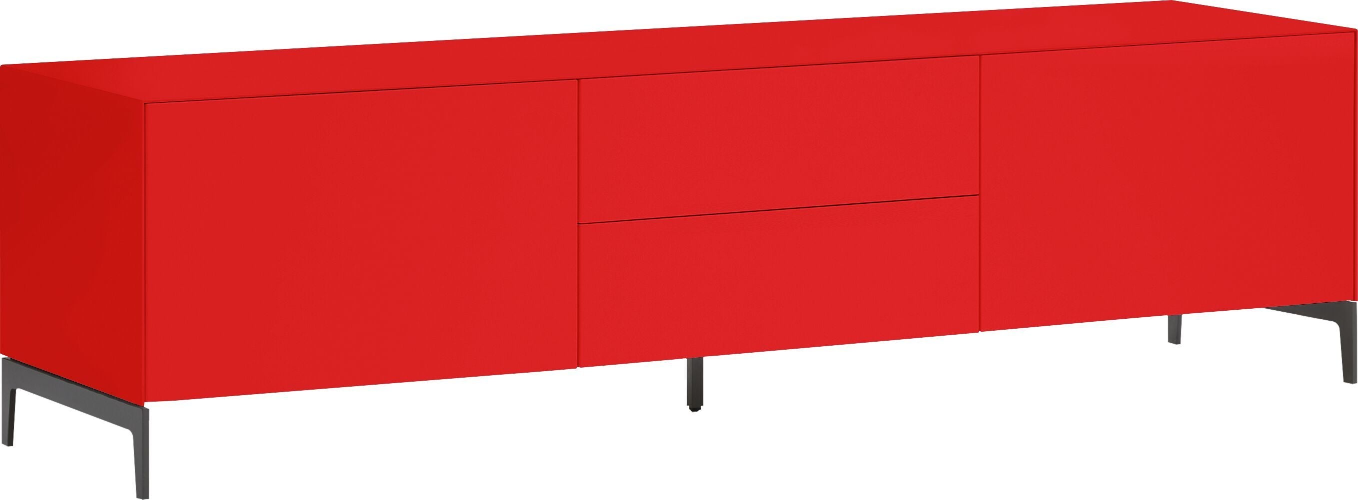 LUX Lowboard - Rot / B: 180.0 cm x T: 46.0 cm x H: 49.5 cm