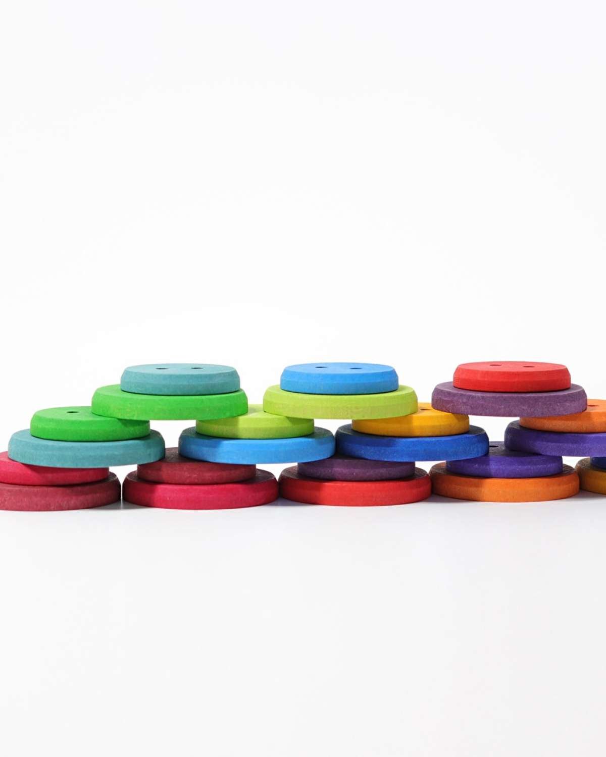 Store Treknapper 24pk – Sortering og Snørespill | Large Wooden Buttons