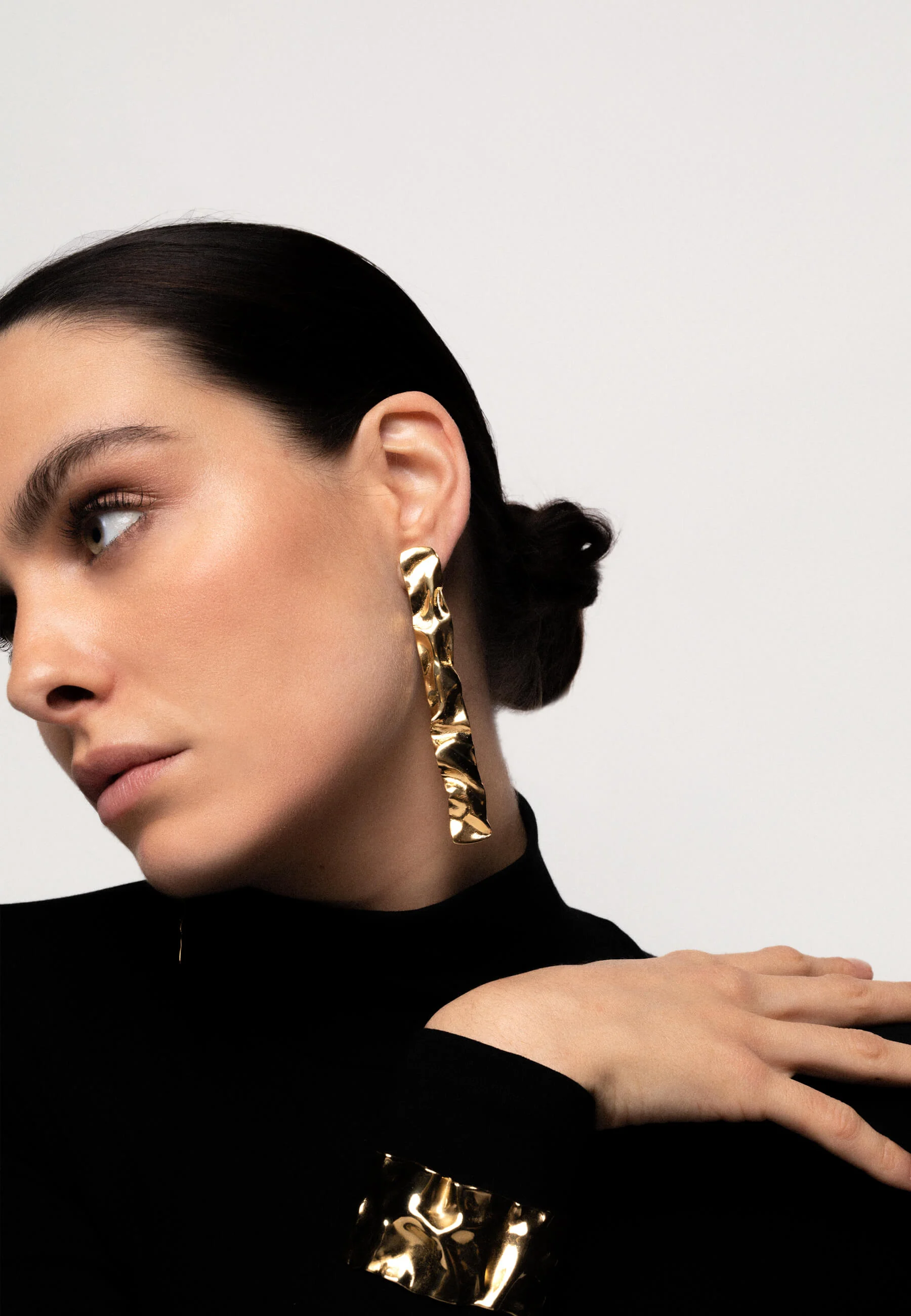 BOUCLES D'OREILLES CLEMENCE - Boucles d'oreilles longues artisanales | Doré