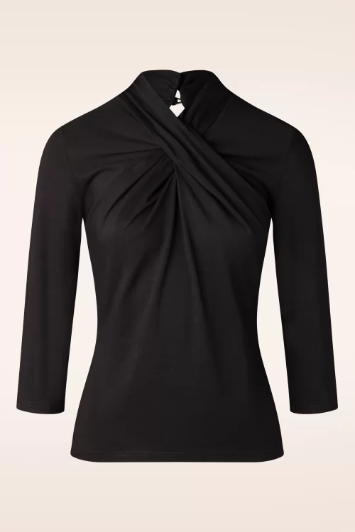Banned Retro Sophia evening jersey top in zwart