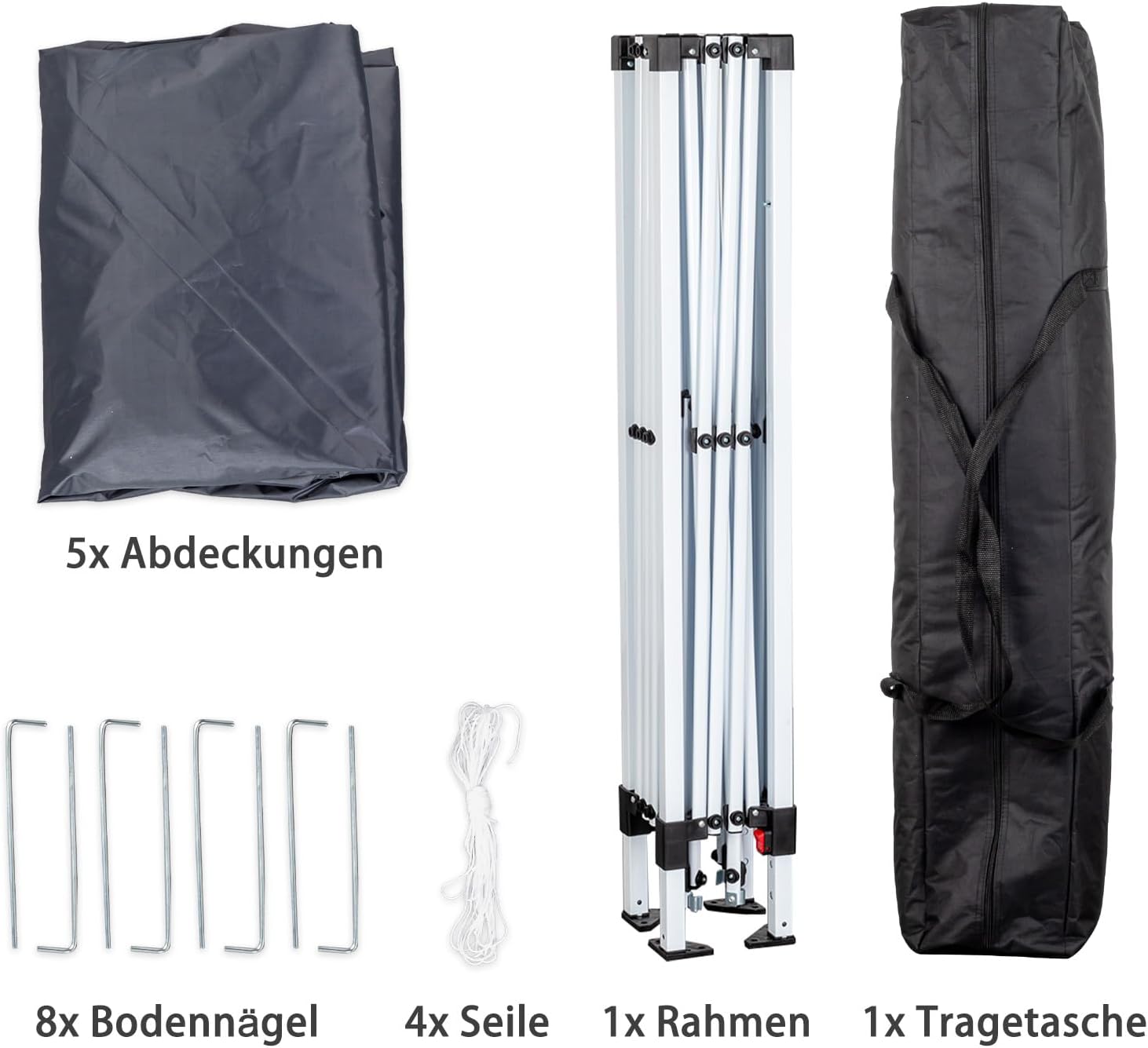 LEADZM Pavillon 3x3 m Pop-up Faltpavillon Mit Belüftungslöchern,Wasserdichter,Höhenverstellbar,UV Schutz 50+,Gartenzelt,Partyzelt,Camping,Stahlrahmen,mit 4 Seitenteilen (Dunkelgrau)
