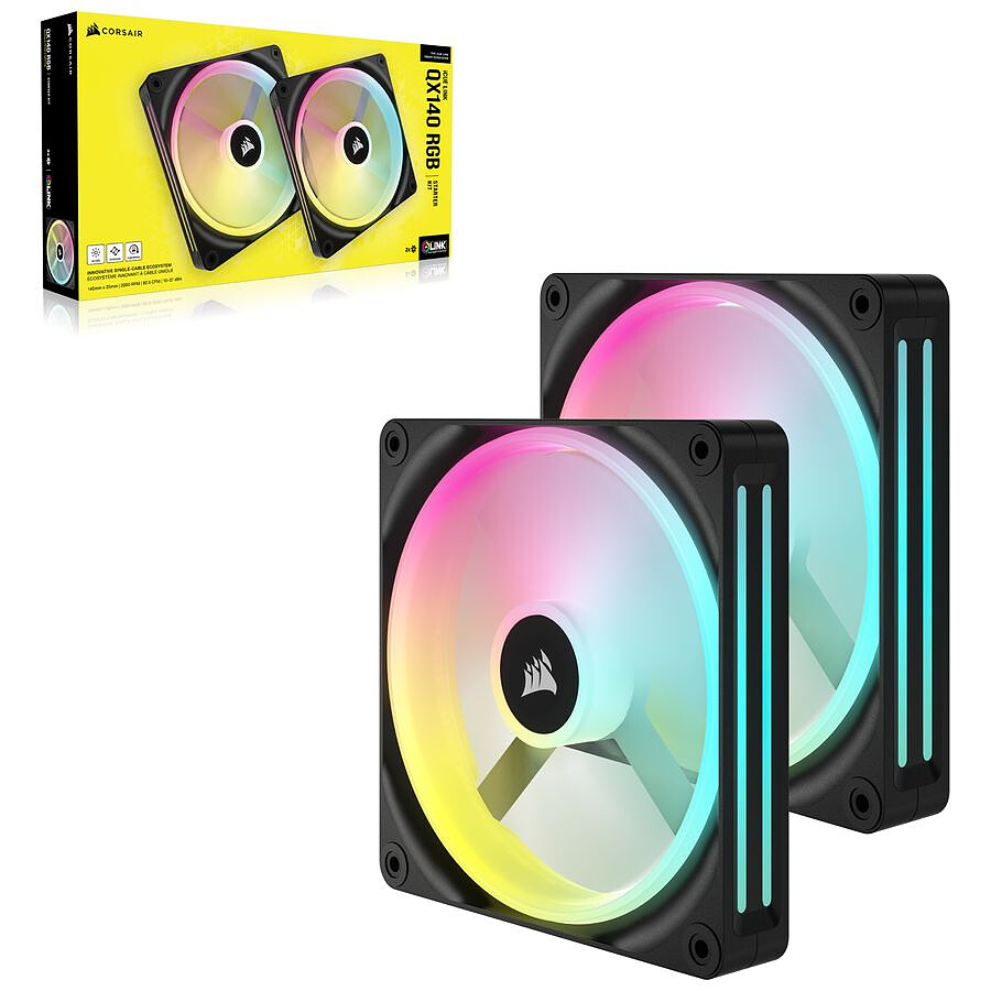 Corsair QX140 ICUE Link Starter kit - Noir