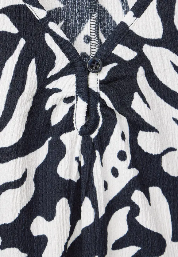 Kleid mit floralem Muster - deep blue