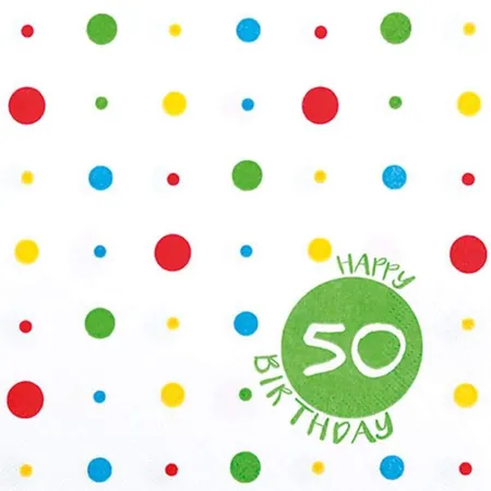 Carl Dietrich Serviette Happy 50, 33 x 33 cm, 3-lagig, 20 Stück