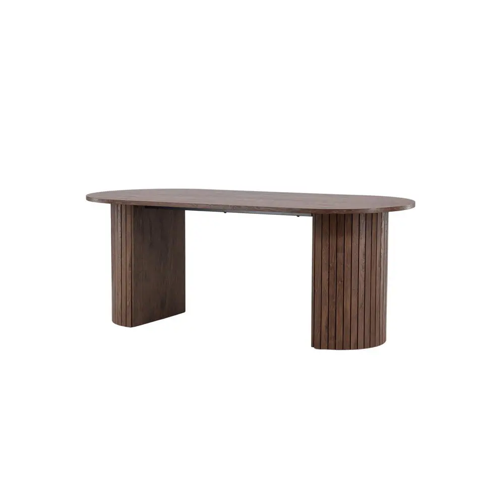 Eettafel Ovaal Bruin 200cm - Fineer - Scandinavisch - Tafel Härön
