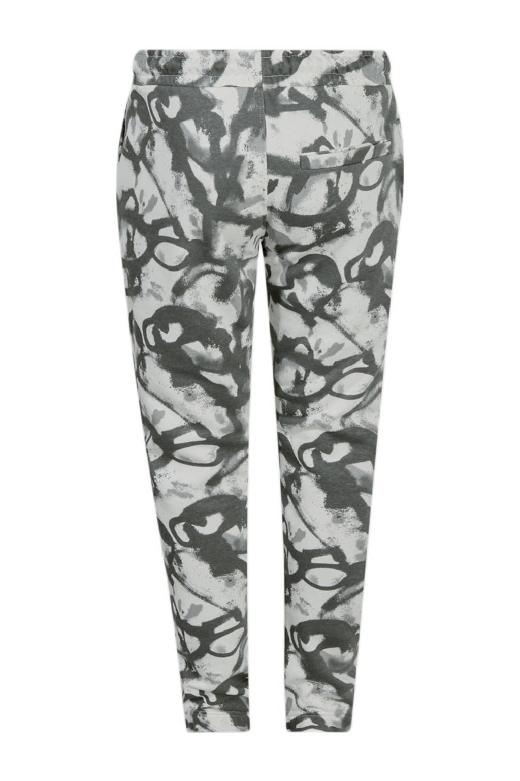Shoeby regular fit broek met all over print grijs/wit