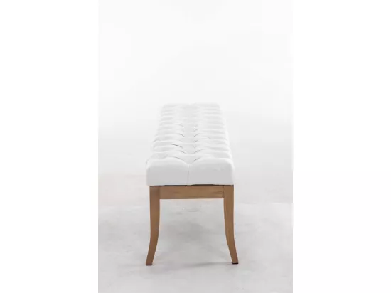 Banquette - Similicuir & Bois - Blanc - Ramses