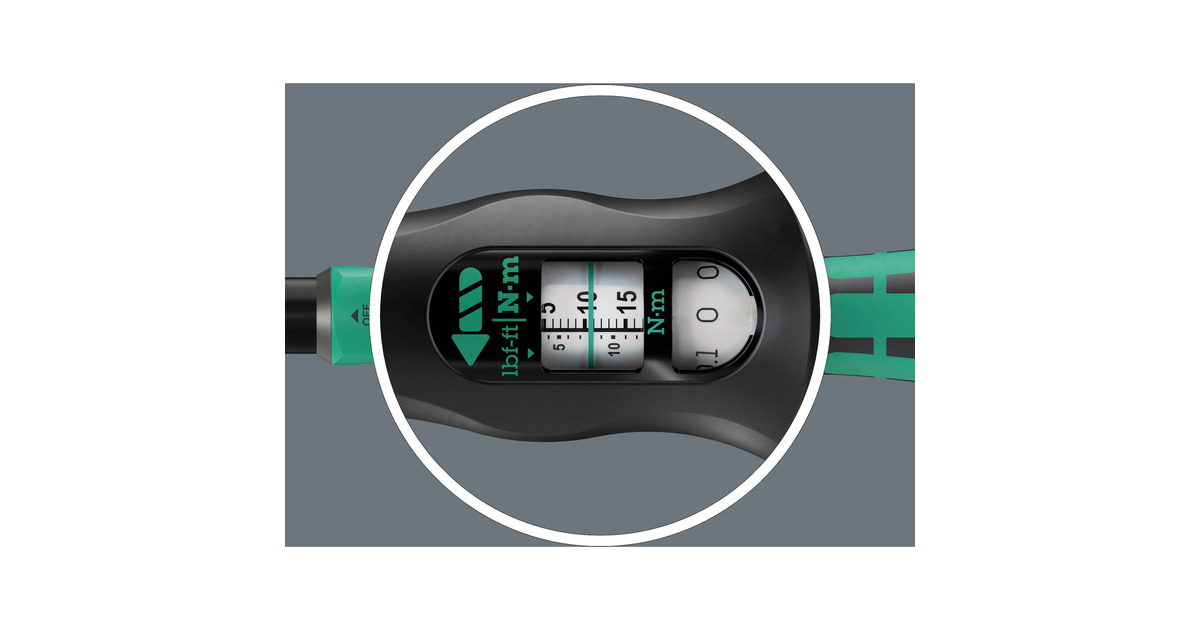 WeraClick-Torque Lock C 3 draaimomentsleutel  (Zwart/groen, Instelbaar, omschakelratel, Torque Lock functie, 40-200 Nm)