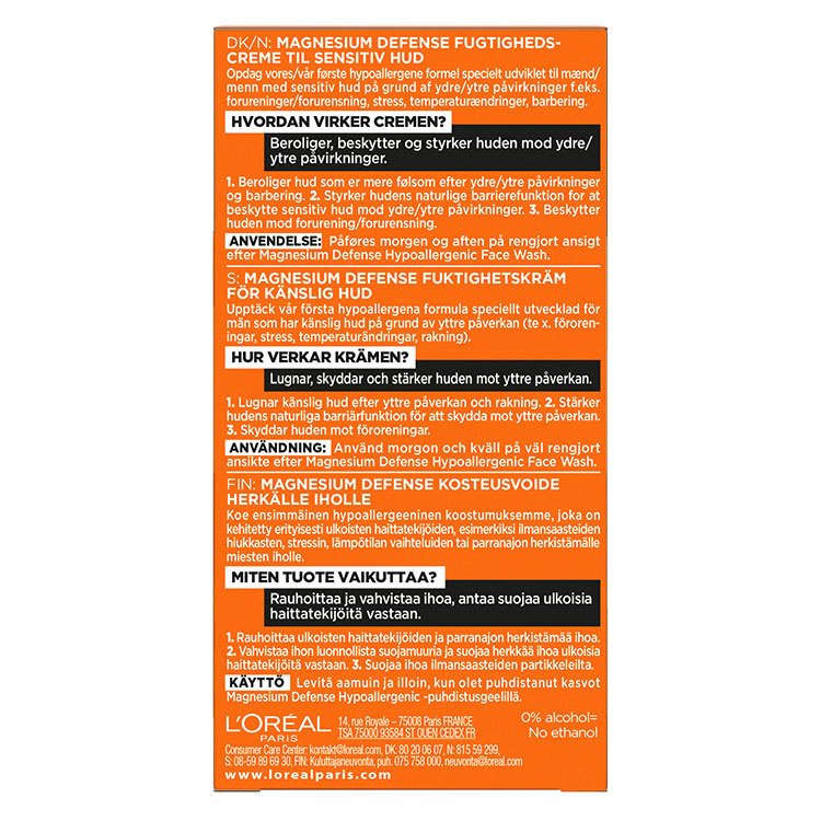 L'Oréal Paris Men Expert Magnesium Defence Hypoallergenic 24H Moisturizer 50ml