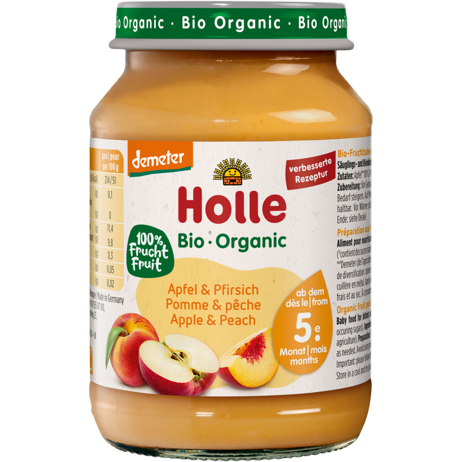Holle Demeter Bio Brei Apfel & Pfirsich 5+ Monate