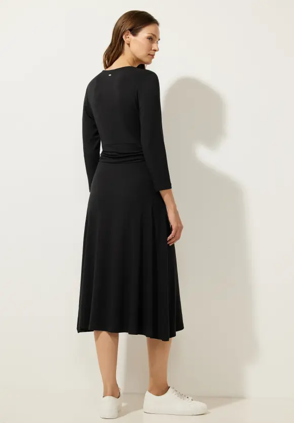 Wickelkleid in Midi Länge - Black