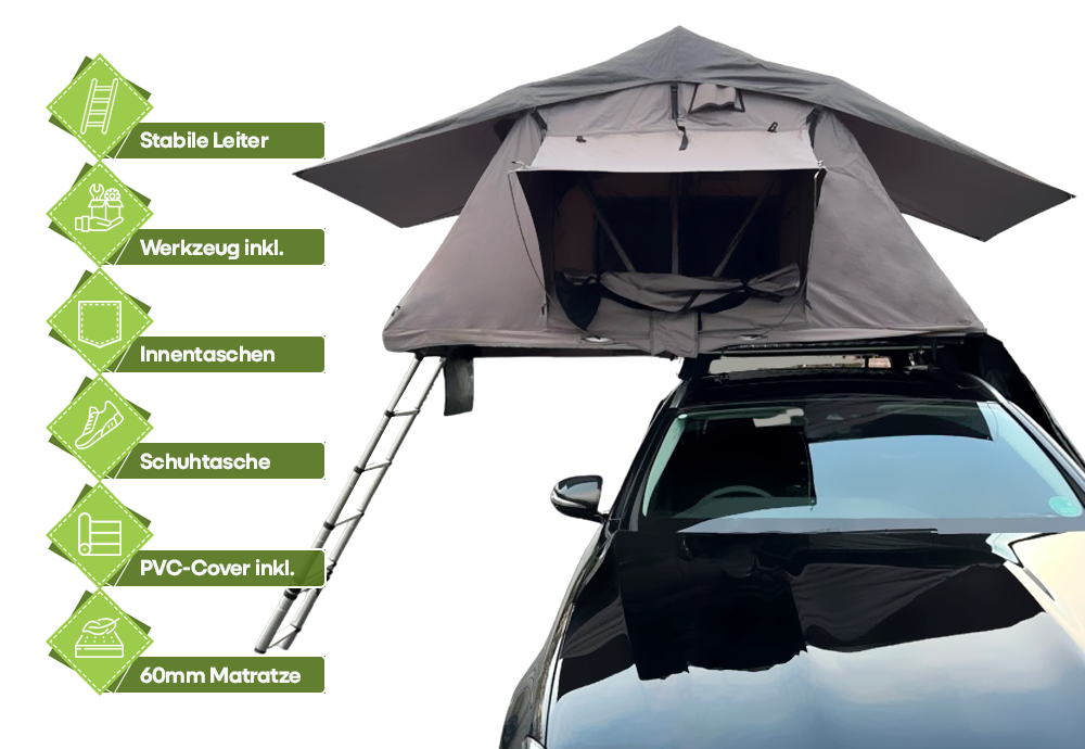 OutdoorU Expedition 5 Pers daktent incl. ladder& hoes - Grey