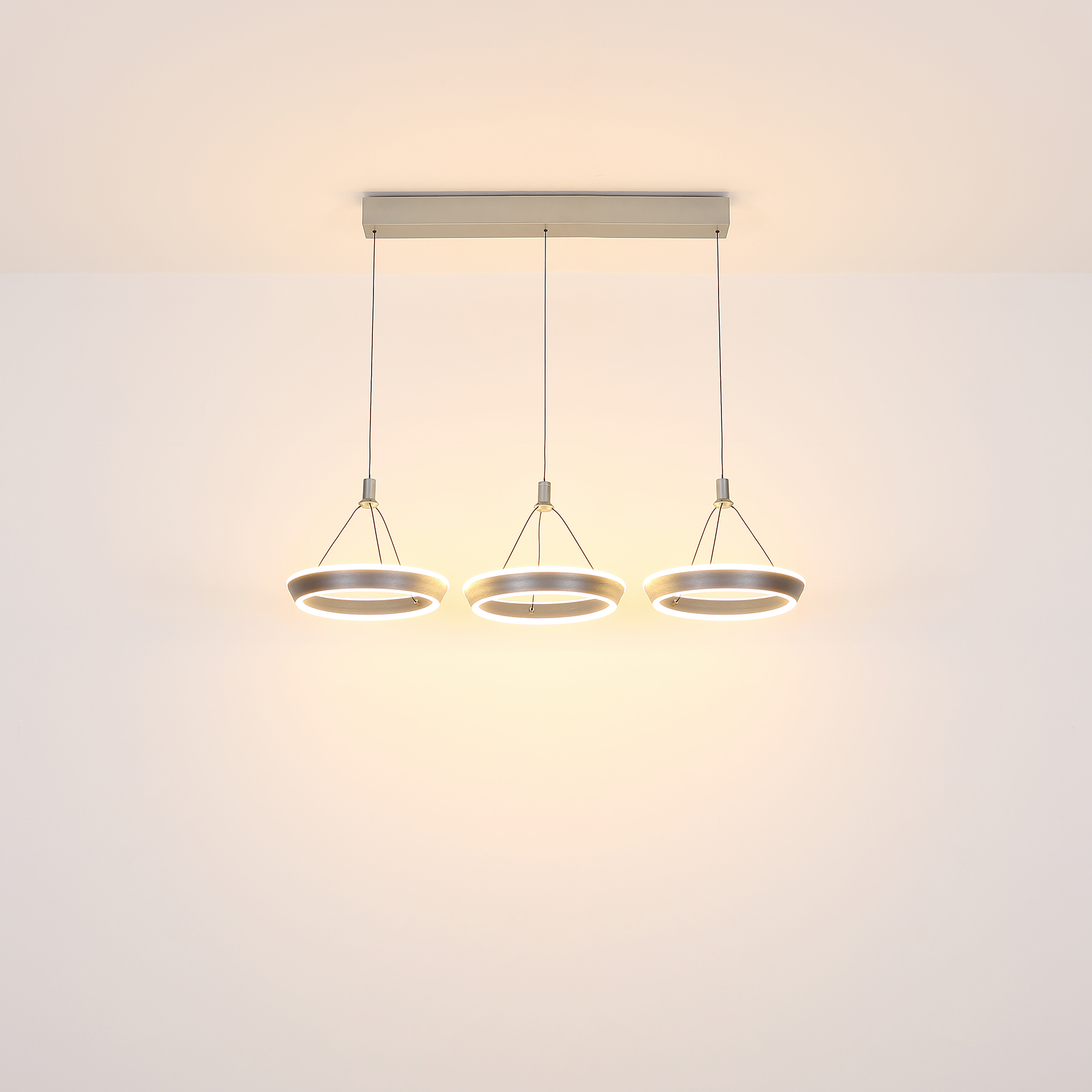 LED-Pendelleuchte - schwarz matt - Memoryfunktion - 3-flammig