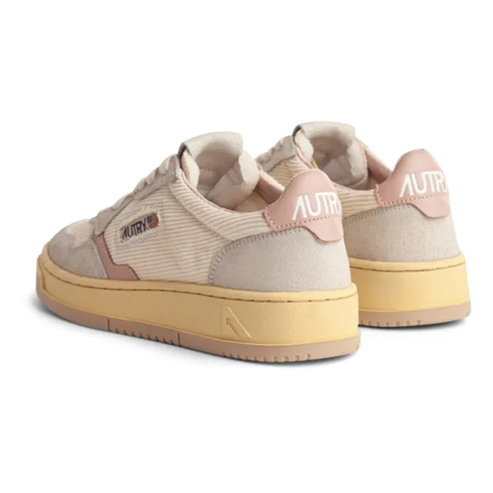 Autry Baskets Medalist Low Velours Côtelé | Rose pâle