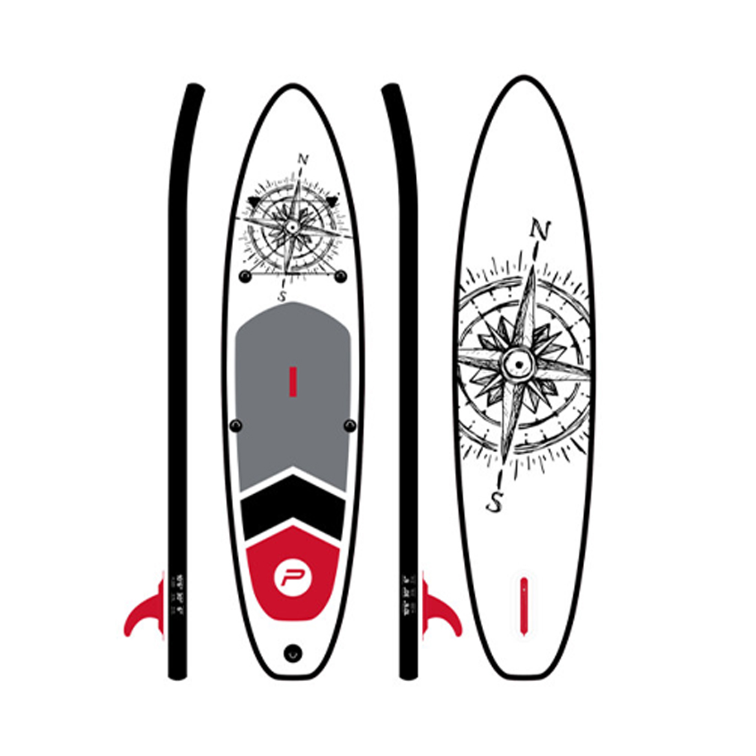 PURE2improve Stand up Paddle 320x76x15cm Set rot