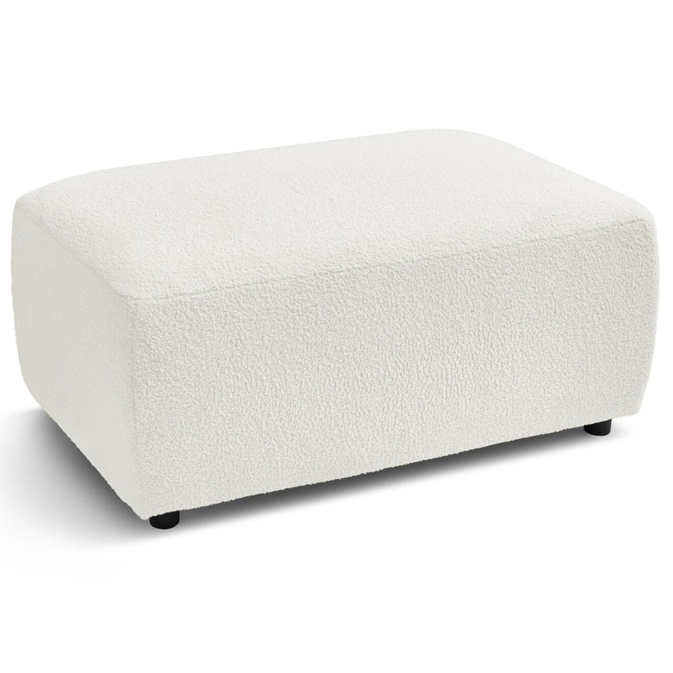 Bobochic Pouf bouclette rectangulaire Envy blanc - 100x70x44 cm