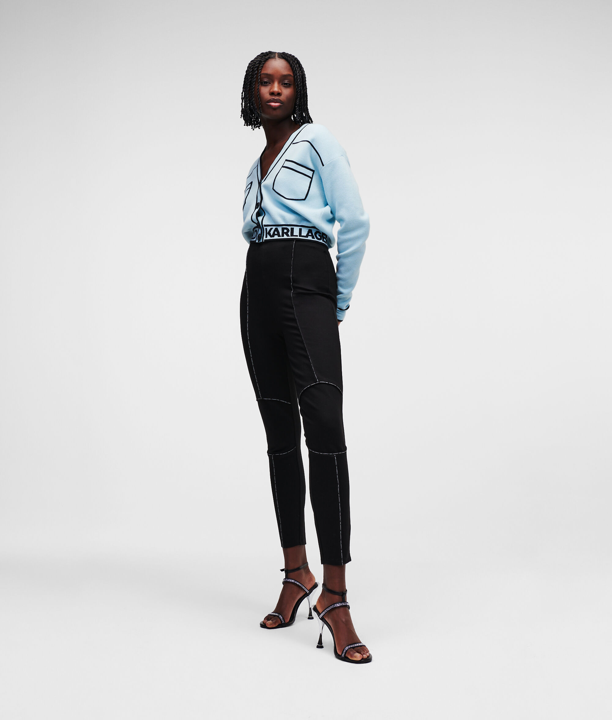 LEGGING EN PUNTO AVEC LOGO KARL