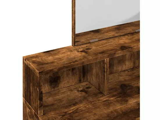 Coiffeuse avec miroir chêne fumé 80x41x144,5 cm