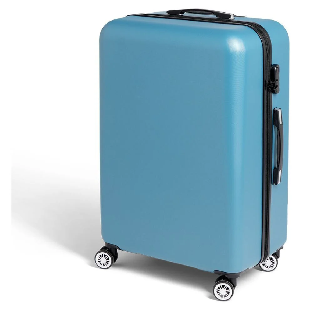 Valise cabine rigide trolley 4 roulettes 104L bleu clair