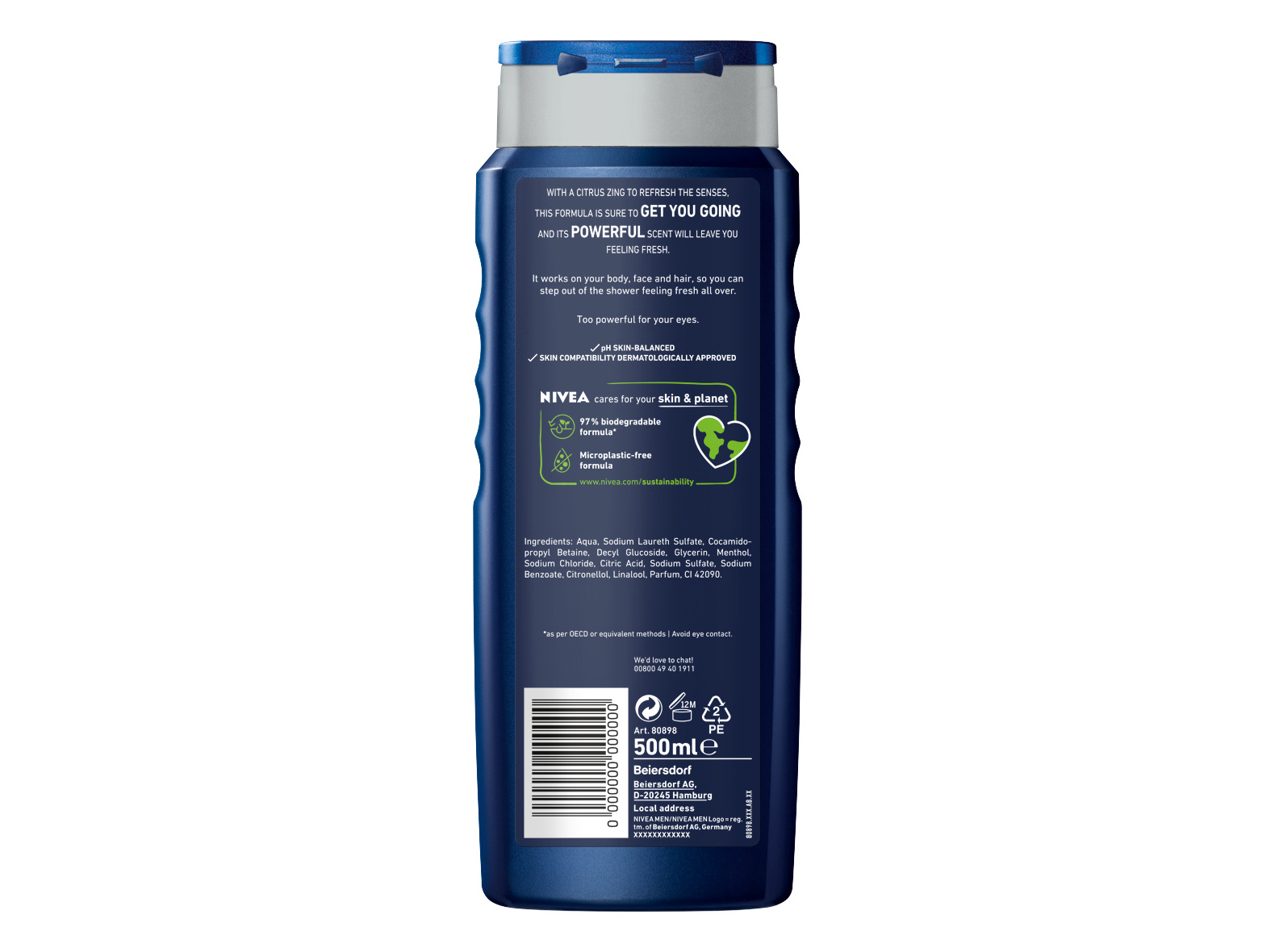 Gel de Banho Power NIVEA MEN 500 ml