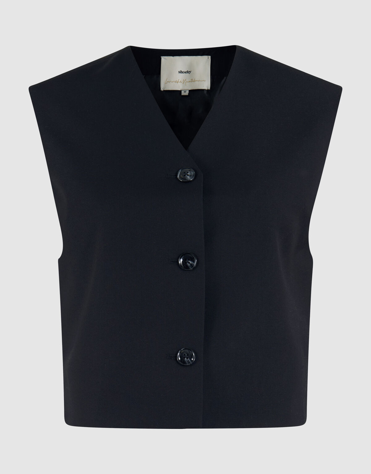 Cropped Gilet Zwart By Lonneke