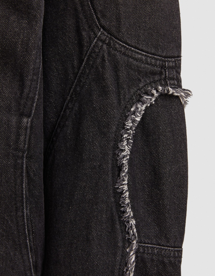 Jaqueta jeans estilo motociclista Generation Bershka