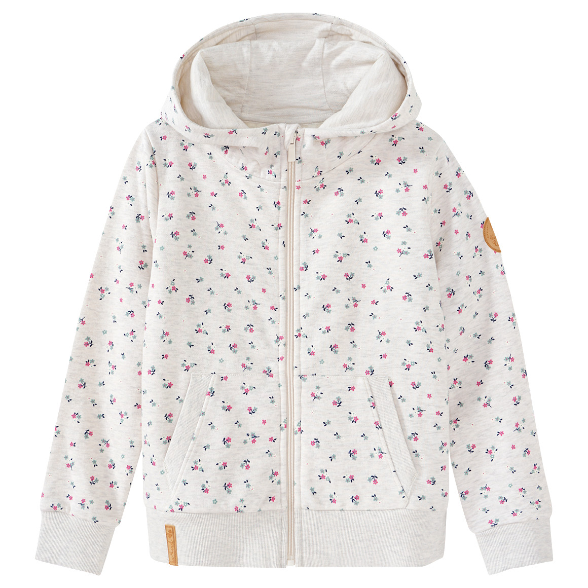 Yigga Mädchen Sweatjacke mit Blumen-Allover creme