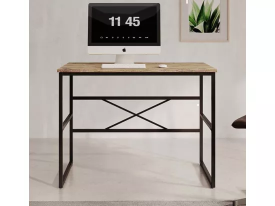 Bureau pour Chambre Bureau en Pin Atlantique et Acier avec 100x60x75cm Factory M