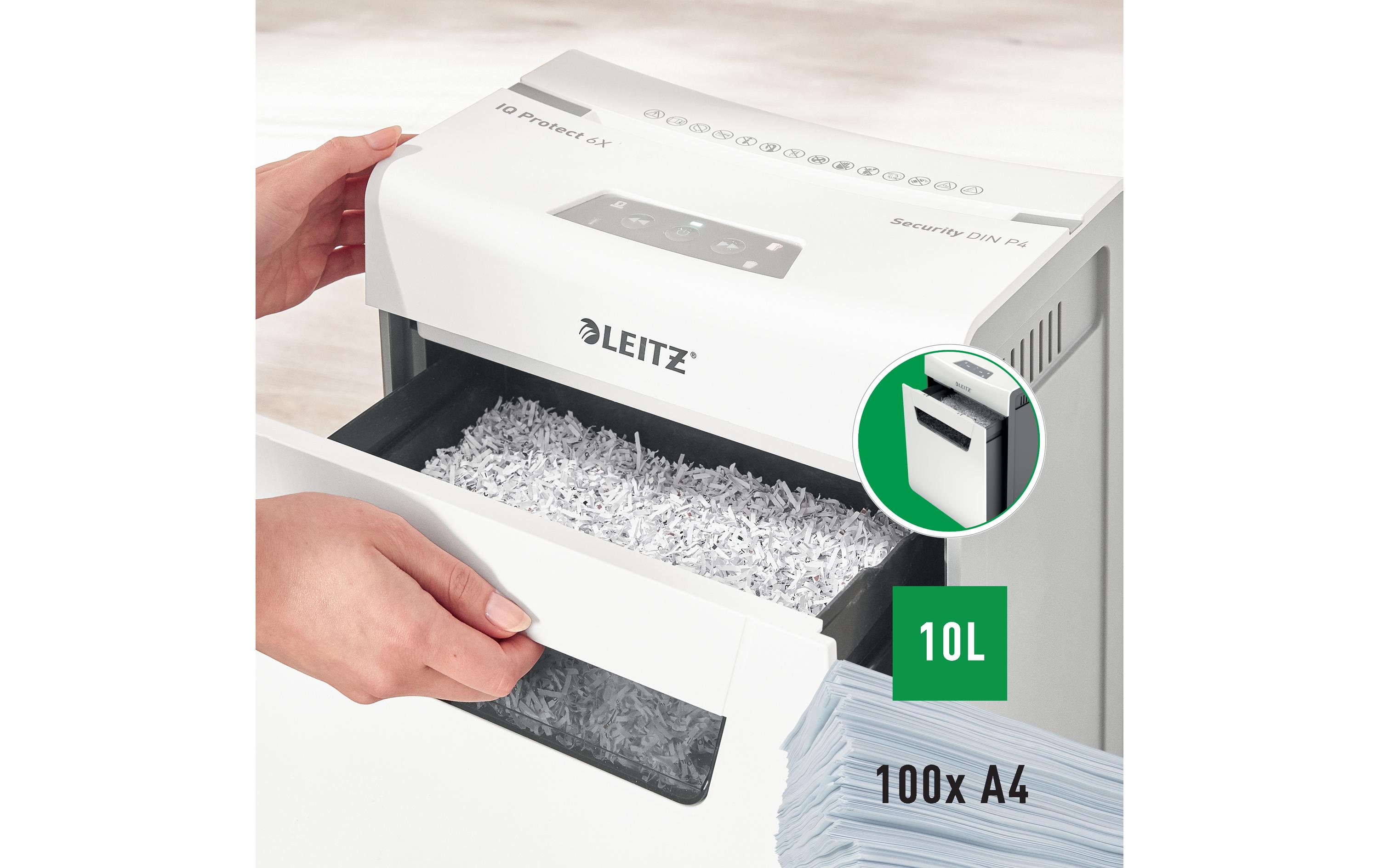 Aktenvernichter IQ Protect Premium 6X , P-4, 6 Blatt<br>Manueller Dokumentenvernichter mit Partikelschnitt für die sichere Vernichtung vertraulicher Unterlagen