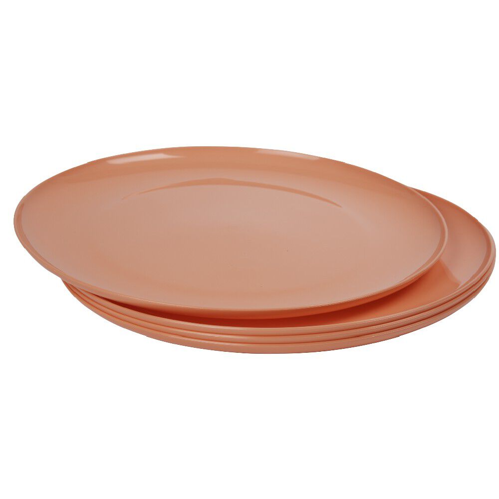 Assiette en plastique couleur unie x 4