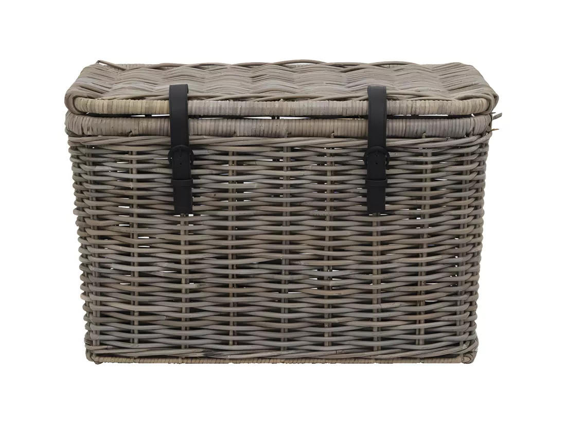 Lot de 2 malles en kubu NEFTA - L80 x P45 x H55 cm et L70 x P35 x H45 cm - Gris naturel