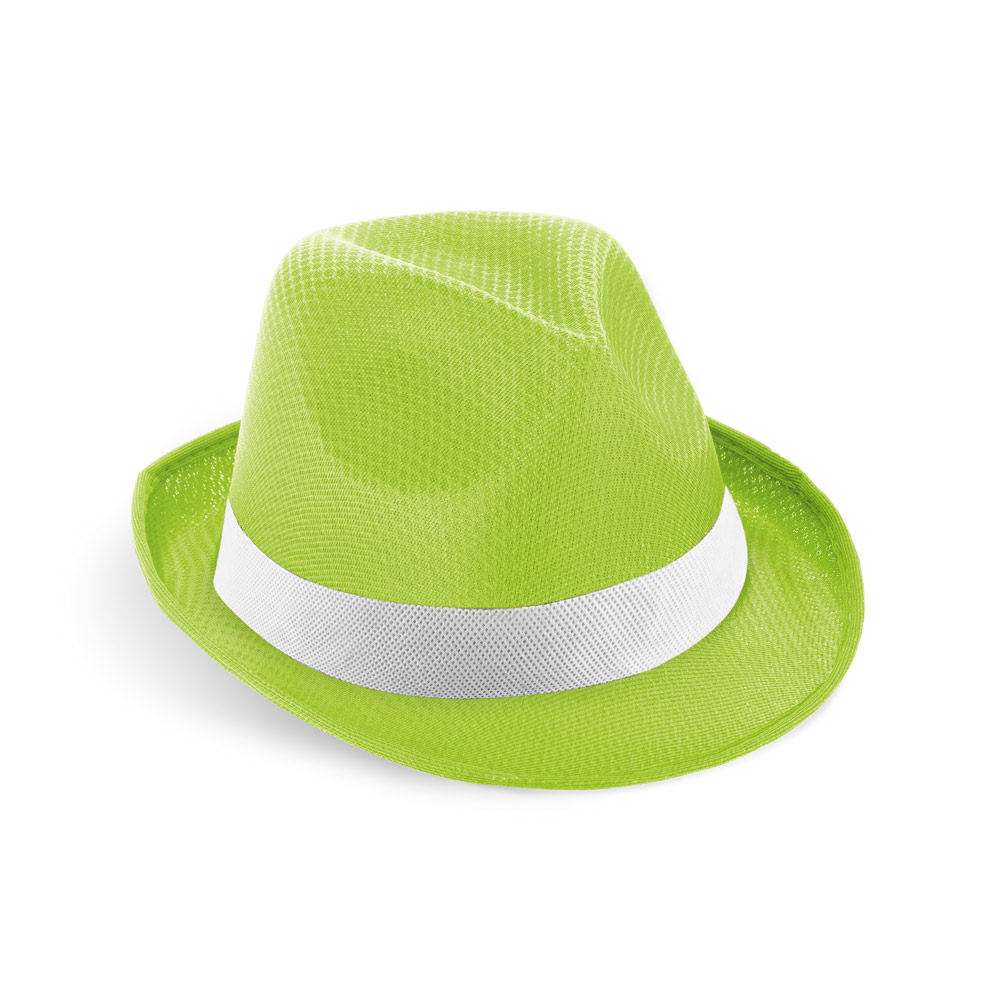 hi!dea 99086 - Chapeau en PP avec ruban en polyester blanc