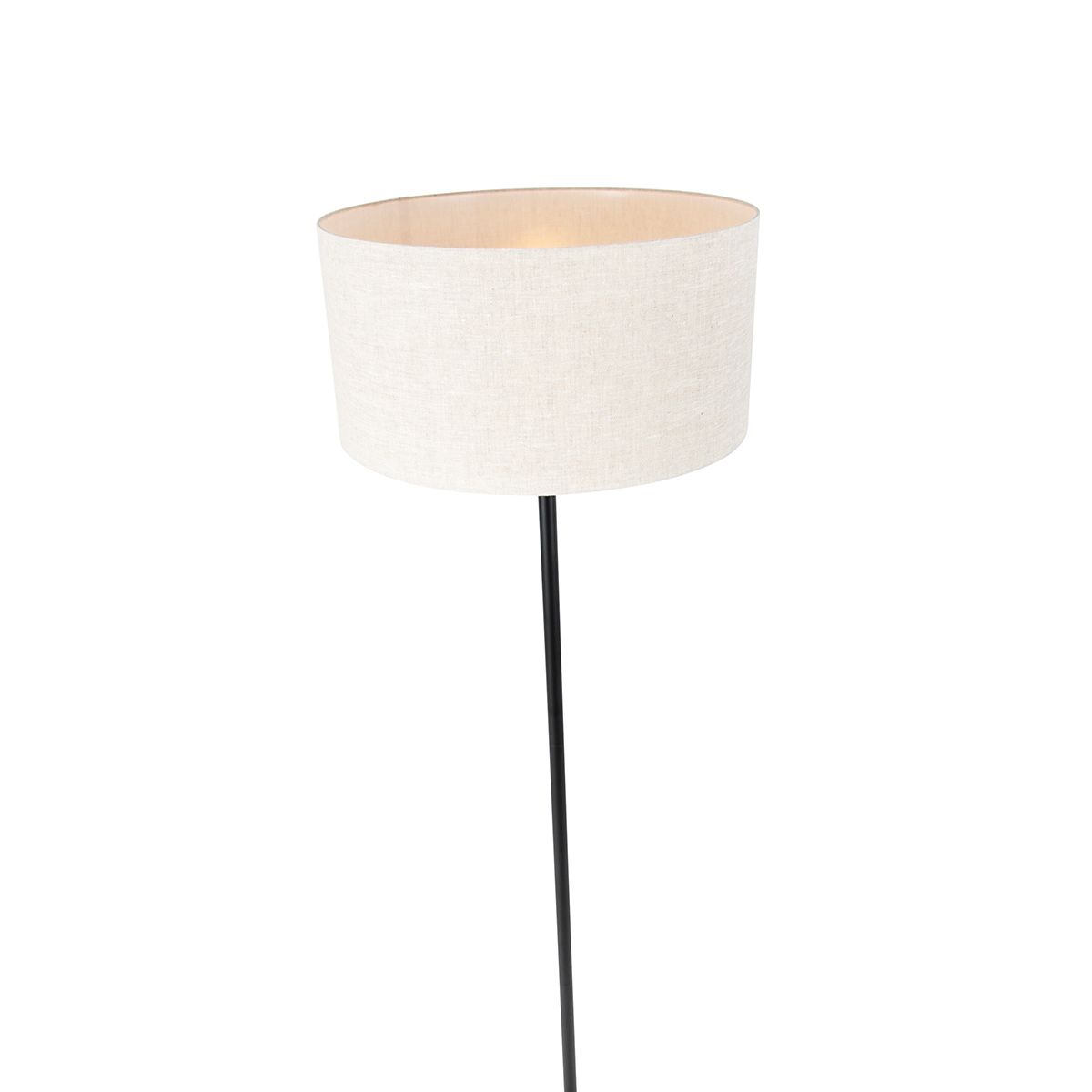 Vloerlamp zwart met kap lichtgrijs 50 cm - Simplo