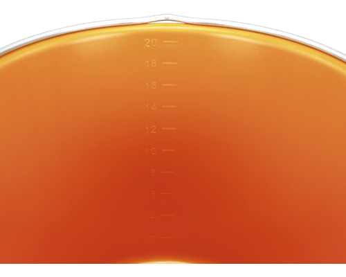 Professionele bouwemmer, robuust oranje, kraanbaar met haakbeugel, Ø 385 mm, 20 l