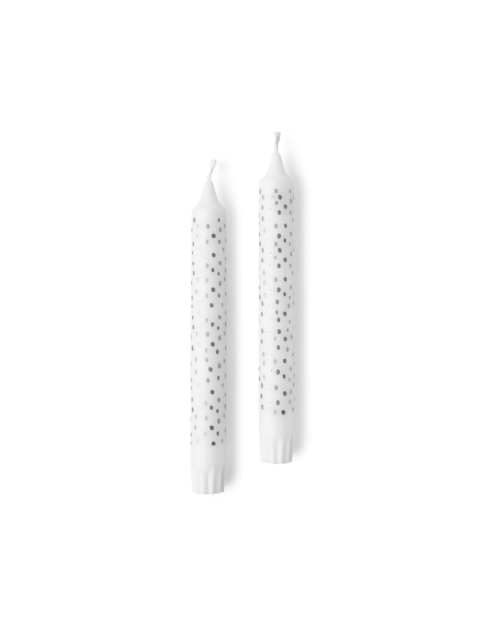 Stagelys 19 cm | Stearin/paraffin. 2,2 x 19 cm. 7 timer. | White, Silver
