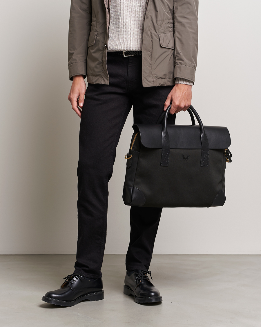 Bennett Winch Canvas Briefcase Black