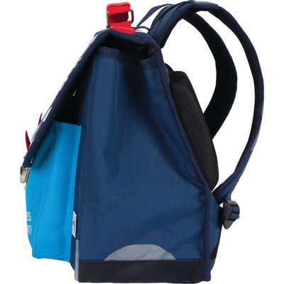 Cartable Les Scolaires Garçon - 38 cm - 2 compartiments - marine et bleu - Oberthur