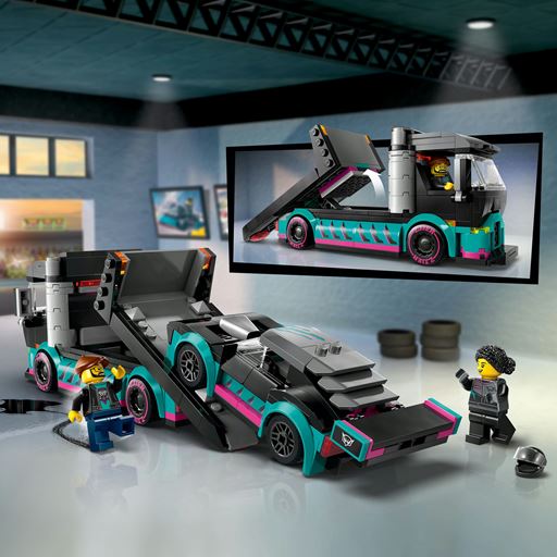 LEGO City Racerbil Og Transporter - 60406