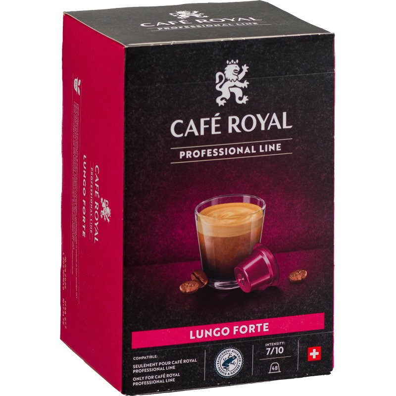 Capsule de café Café Royal Professionel Lungo Forte - Boîte de 48 - Compatible Café Royal Professionnel