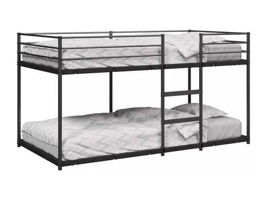 Lit superposé sans matelas noir 80x200 cm acier
