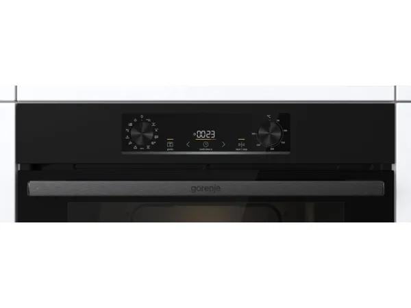 Gorenje Essential BOS6737E06B - Ovn - med dampfunktion - til indbygning - niche - bredde: 56 cm - dybde: 55 cm - højde: 59 cm - med selv-rengøring - Klasse A - sort