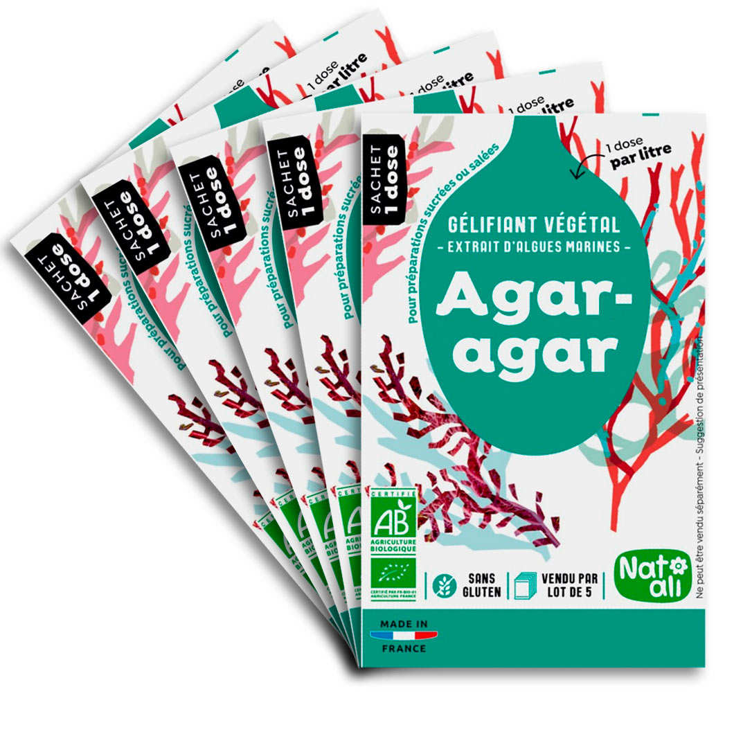 Agar agar en poudre bio - Etui 5 sachets de 4g