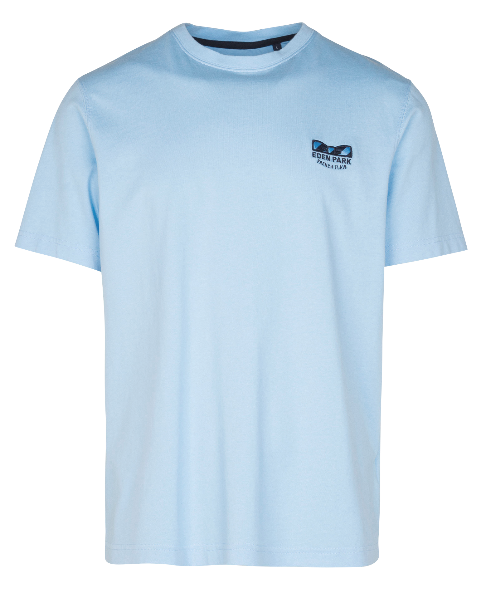Tee-shirt manches courtes brodé en coton | Bleu